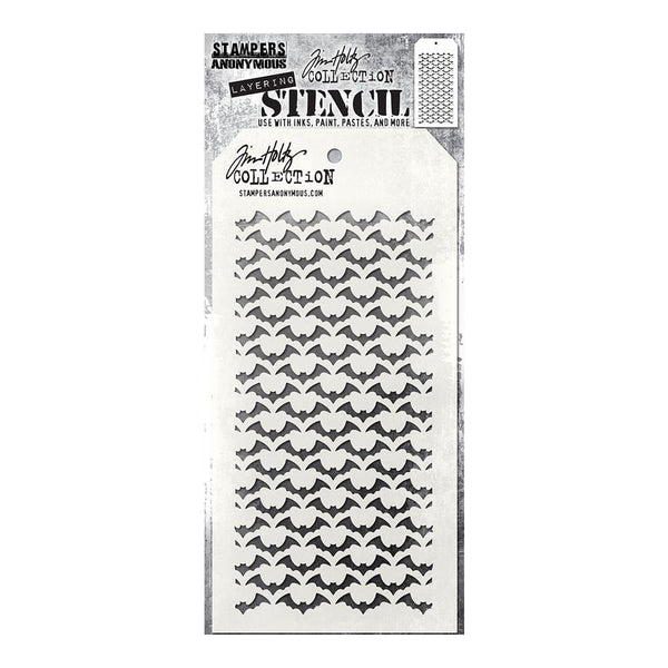 Tim Holtz Layered Stencil 4.125"X8.5", Batground (THS046)