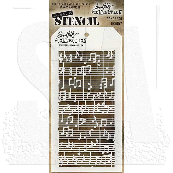 Tim Holtz Layered Stencil 4.125"X8.5", Concerto (THS067)