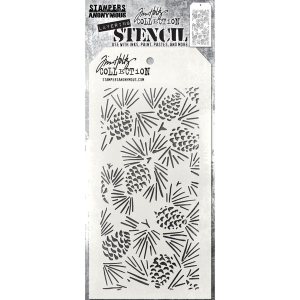 Tim Holtz Layered Stencil 4.125"X8.5", Pinecones (THS164)