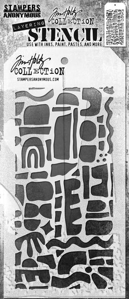 Tim Holtz Layered Stencil 4.125"X8.5", Cutout Shapes 1 (THS175)