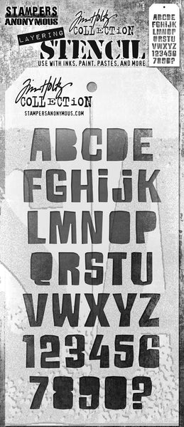 Tim Holtz Layered Stencil 4.125"X8.5", Cutout Alpha (THS176)