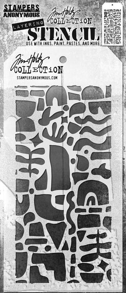Tim Holtz Layered Stencil 4.125"X8.5", Cut Out Shapes 2 (THS177)
