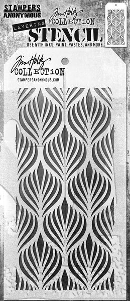 Tim Holtz Layered Stencil 4.125"X8.5", Deco Feather (THS183)