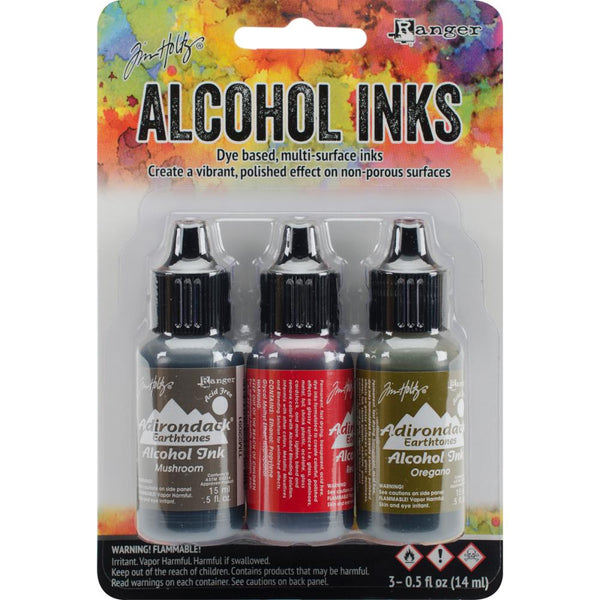 Tim Holtz Alcohol Ink .5oz 3/Pkg, Tuscan Garden (Red Pepper/Mushroom/Oregano)