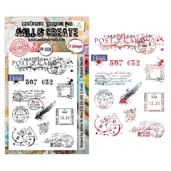AALL & Create, #TP-1338, Postcard Shuffle, A6 Clear Stamp, Designed by Autour De Mwa & Co.