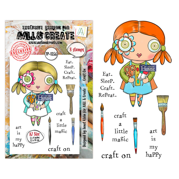 AALL & Create, #TP-1356, Craft On, A7 Clear Stamp, Designed by Janet Klein