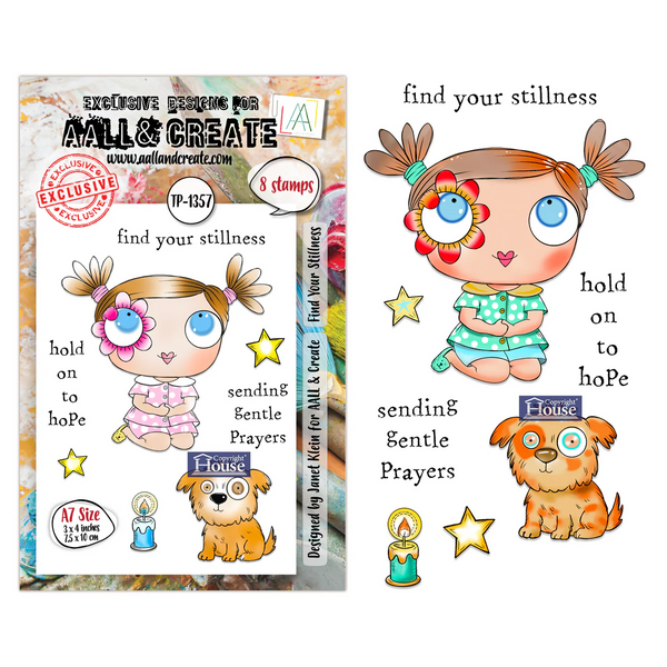 AALL & Create, #TP-1357, Find Your Stillness, A7 Clear Stamp, Designed by Janet Klein