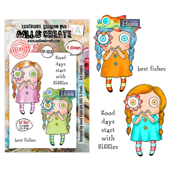 AALL & Create, #TP-1358, Got Giggles, A7 Clear Stamp, Designed by Janet Klein