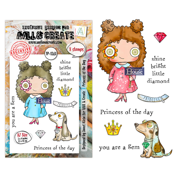 AALL & Create, #TP-1361, Princess of the Day, A7 Clear Stamp, Designed by Janet Klein