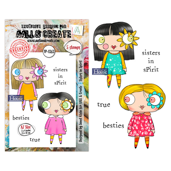 AALL & Create, #TP-1363, Sisters In Spirit, A7 Clear Stamp, Designed by Janet Klein