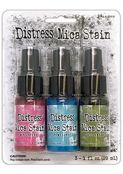Tim Holtz Distress Mica Stain Set, Holiday Set# 2 (Winterberry, Snow Flurries, Holly Branch)