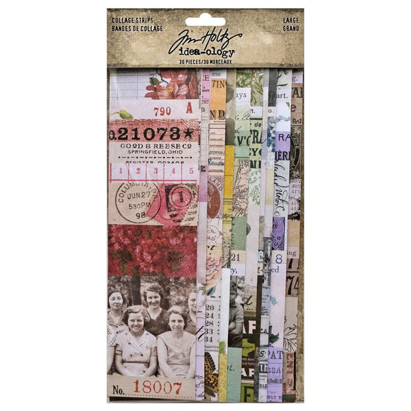 Tim Holtz Idea-ology Collage Strips Large, 30 Pieces