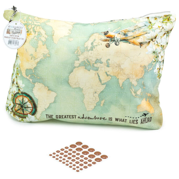 49 And Market Essentials Project Tote W/ Enamel Dots, Wanderlust Explorer (DWE-30471)