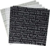 Carta Bella, Single-Sided Cardstock 12"X12", True Love Silver Foil Collection Kit