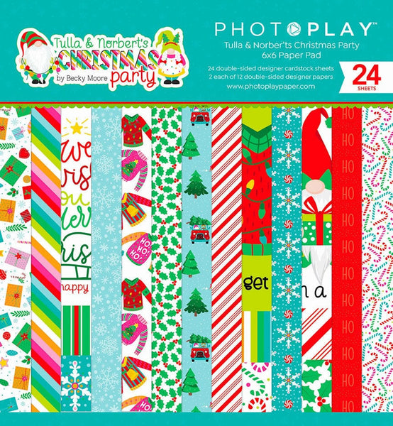 PhotoPlay, Double-Sided Paper Pad 6"x6" 24/pkg, Tulla and Norbert's Christmas Party,  12 Designs/2 Each