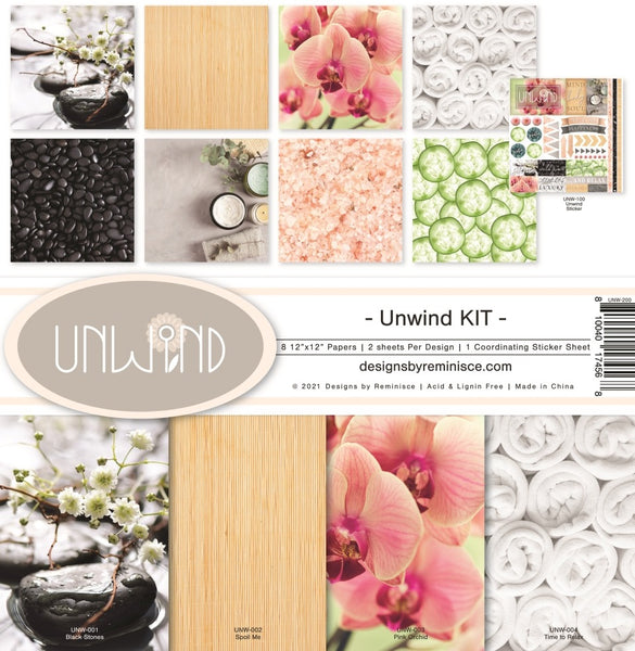 Reminisce Collection Kit 12"X12", Unwind (w/Sticker Sheet)