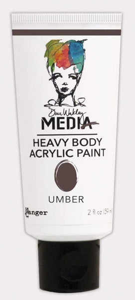 Ranger, Dina Wakley Heavy Body Acrylic Paints Tube, Umber