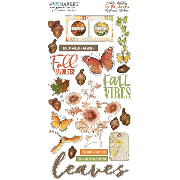 49 And Market, Vintage Artistry In The Leaves Chipboard Stickers 6"X12"