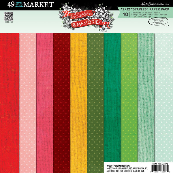 49 And Market, Staples Pack 12"X12", Mistletoe And Memories