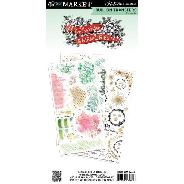 49 And Market Rub-On Transfer Set, Blendable, Mistletoe And Memories (VBM-32666)