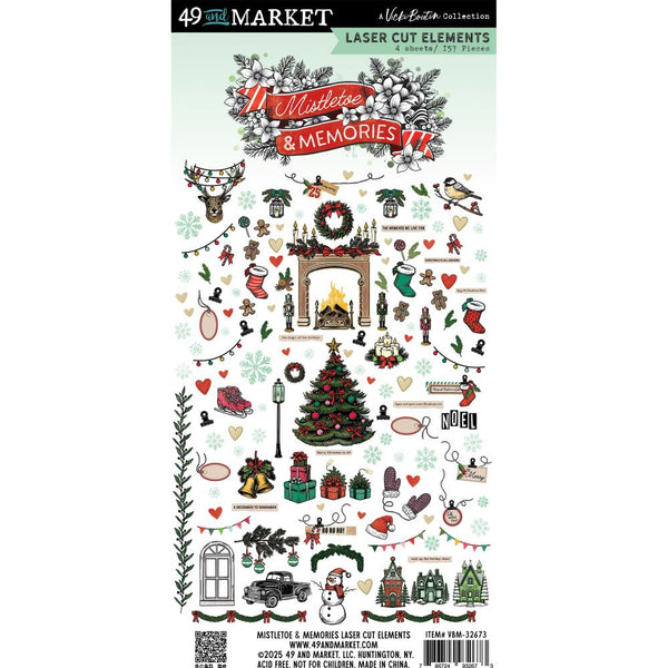 49 And Market Laser Cut Outs, Elements, Mistletoe And Memories (VBM-32673)