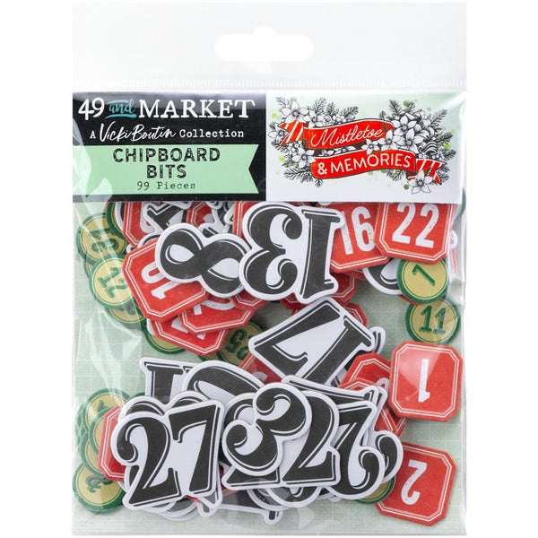 49 And Market Chipboard Set, Bits, Mistletoe And Memories (VBM-32741)
