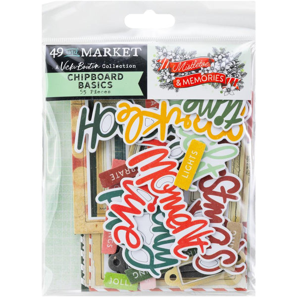 49 And Market Chipboard Set, Basics, Mistletoe And Memories (VBM-32758)