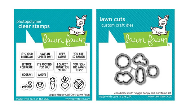 Lawn Fawn, Clear Stamps & Dies Combo, Veggie Happy Add On (LF3342 & LF3343)