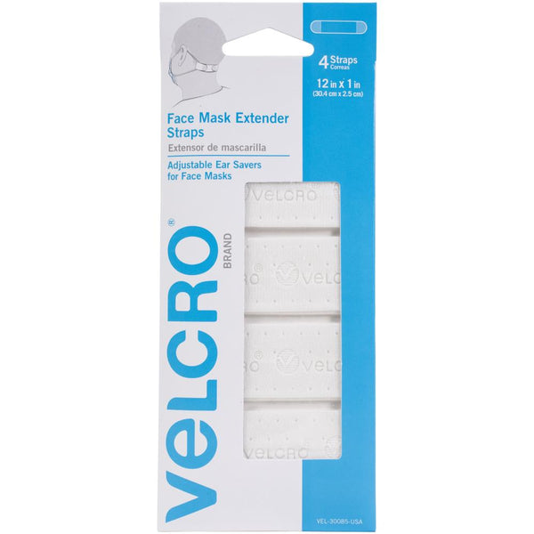 VELCRO® Brand Mask Extender 4/Pkg, White