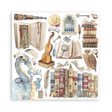 Stamperia Double-Sided Paper Pad 8"X8" 10/Pkg, Vintage Library, 10 Designs/1 Each