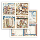 Stamperia Double-Sided Paper Pad 8"X8" 10/Pkg, Vintage Library, 10 Designs/1 Each