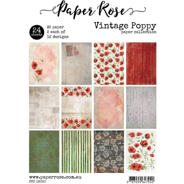 Paper Rose, A5 Collection Pack, Vintage Poppy