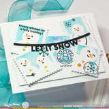 Waffle Flower, Stencil, Postage Collage Snowman