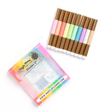 Waffle Flower Craft Tools, Shader 1+ Double-ended Slanted Round Tip Brushes (Rainbow Pack) (WFT054)
