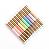 Waffle Flower Craft Tools, Shader 1+ Double-ended Slanted Round Tip Brushes (Rainbow Pack) (WFT054)