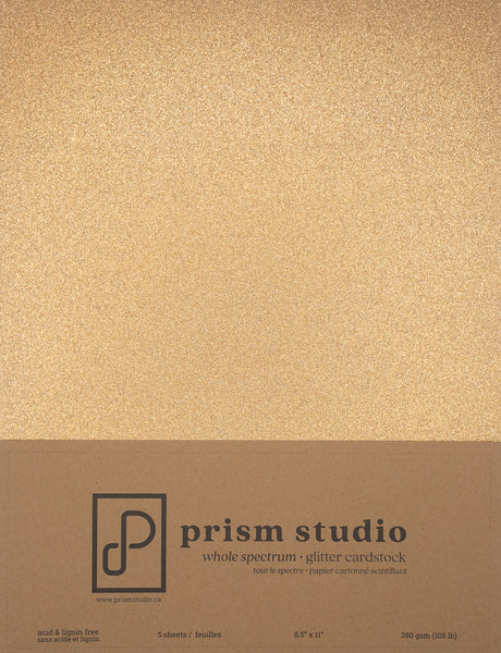 Prism Studio, 8.5x11 Whole Spectrum Glitter Cardstock, Pharaoh (5 sheets)