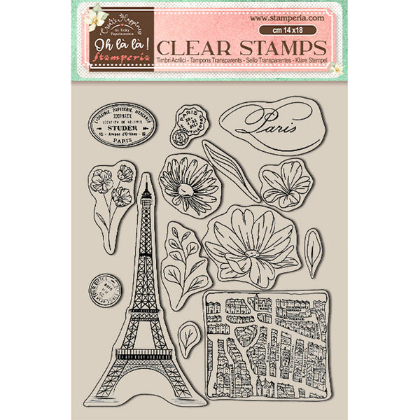 Stamperia Clear Stamps, Create Happiness by Vicky Papaioannou, Oh La La - Tour Eiffel