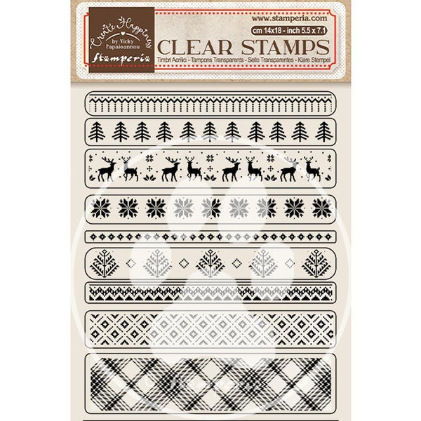 Stamperia, Create Happiness by Vicky Papaioannou, Christmas Plus Clear Stamps, Christmas Borders
