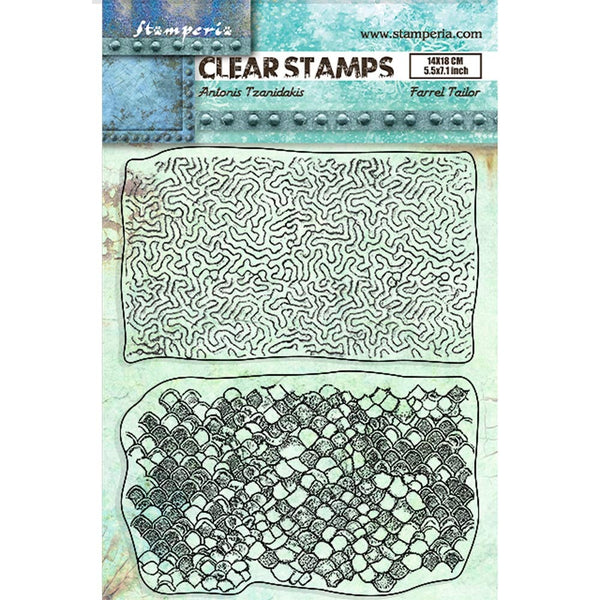 Stamperia, Songs of the Sea Collection, Clear Stamps by Antonis Tzanidakis & Farrel Tailor, Double Texture