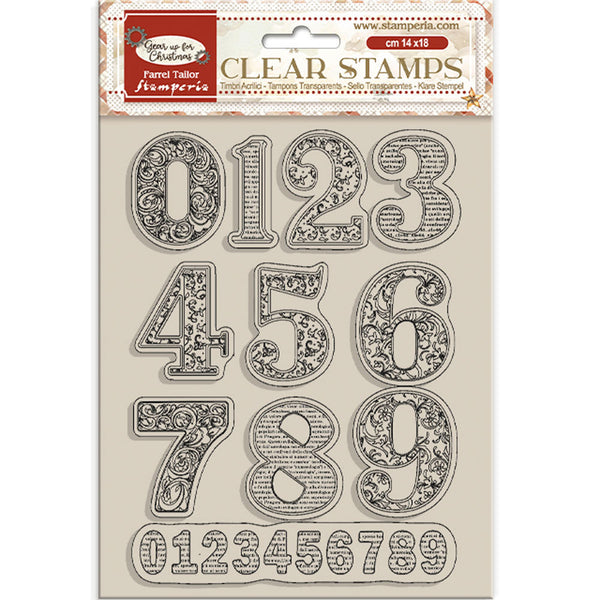 Stamperia, Clear Stamps, Gear Up For Christmas, Numbers