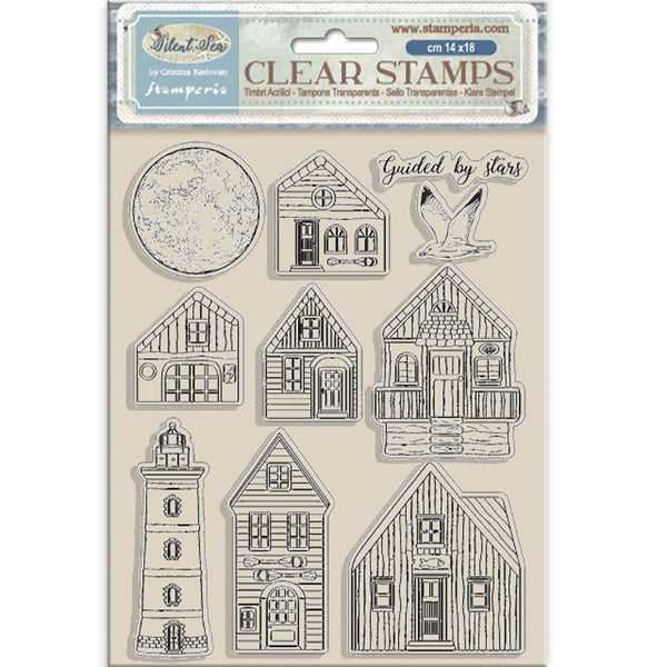 Stamperia, Acrylic Clear Stamps, Silent Sea, Landscape (WTK218)