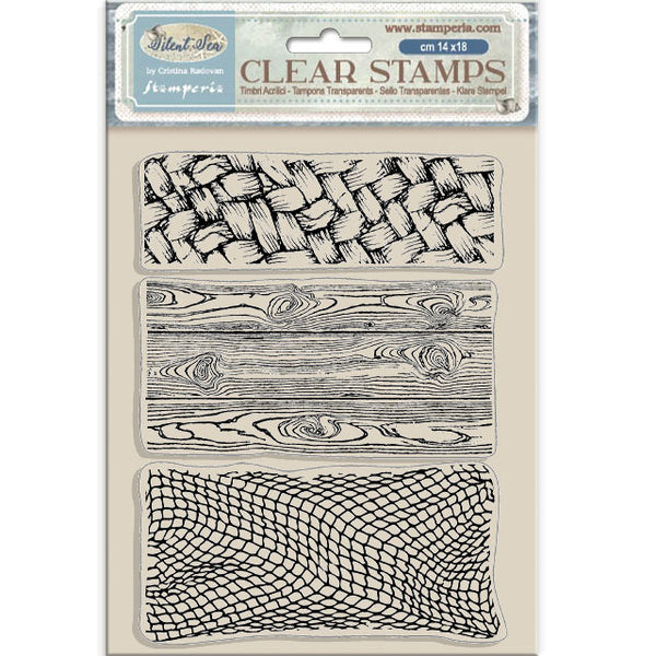 Stamperia, Acrylic Clear Stamps, Silent Sea, Three Textures (WTK219)