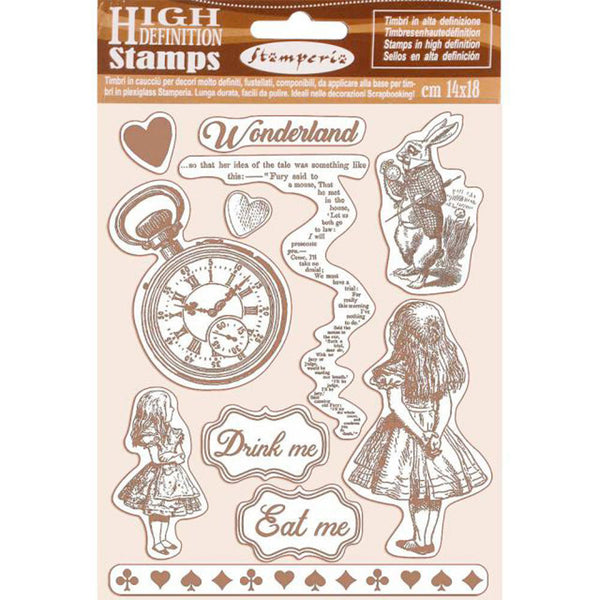 Stamperia, HD Natural Rubber Stamp, 14x18cm, Alice