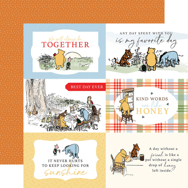 Winnie The Pooh Double-Sided Cardstock 12"X12", 6x4 Journaling Cards
