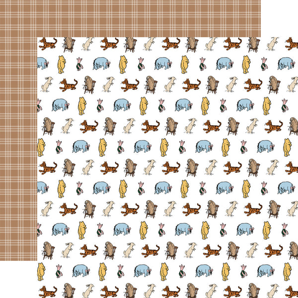 Echo Park Paper, Winnie The Pooh, Double-Sided Cardstock 12"X12", Winnie and Friends