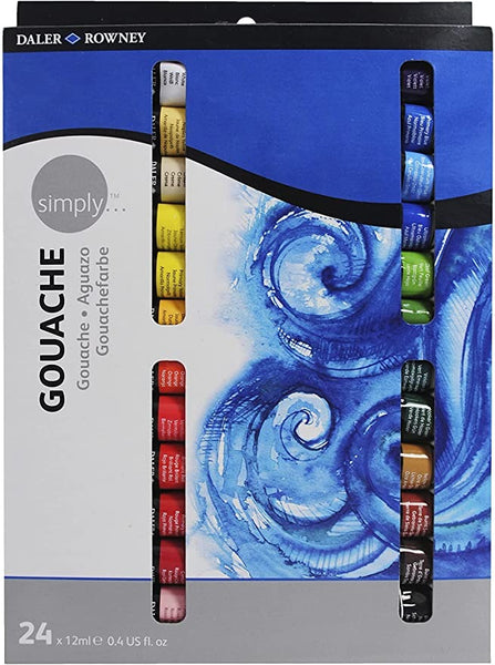 Daler-Rowney, Opaque Watercolor Gouache Set, 24 x 12ml