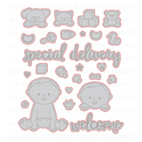 Honey Bee Stamps, 4"X6" Clear Stamps & Dies Combo, Welcome Baby