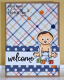 Honey Bee Stamps, 4"X6" Clear Stamps & Dies Combo, Welcome Baby