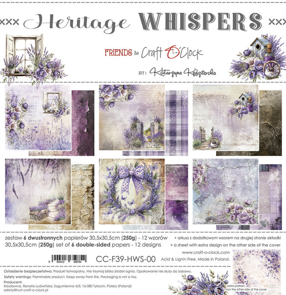 Craft O'Clock, 12"x12" Double-Sided Paper Pad, Heritage Whispers