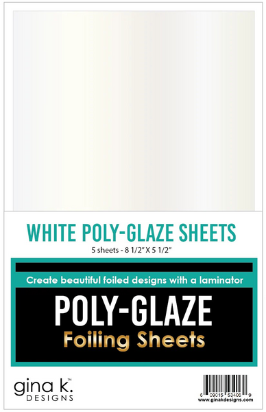 Gina K. Designs, 8.5" x 5.5" POLY-GLAZE Foiling Sheets, White, 5/pkg